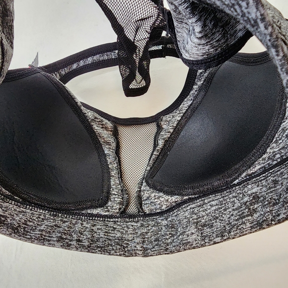 Flex Own It Sports Bra Mesh Back Gray and Black Size 32A 32B 34S Small NWT - Picture 7 of 9